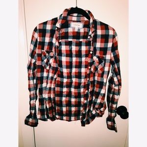 RED, WHTE, BLUE, plaid shirt❤️⚪️💙